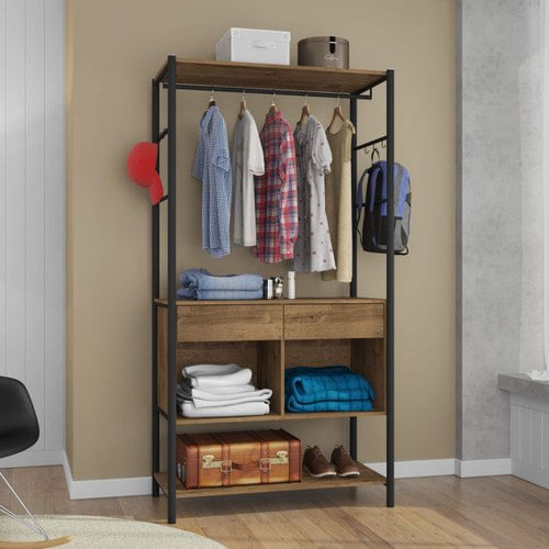 Módulo Closet Paris Espresso Móveis Demolição/preto