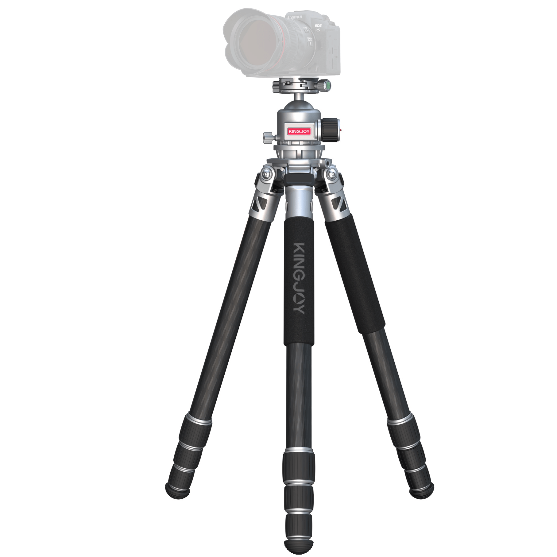 Tripé Profissional Kingjoy C85 Fibra De Carbono Com Cabeça Ball T40x Perfil Baixo (25kg)