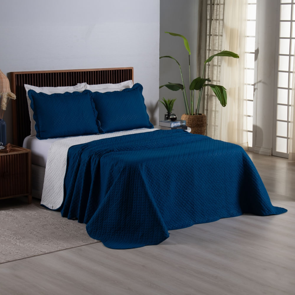 Kit Cobre Leito Colcha Solteiro Dupla Face Viena 2 Peïas