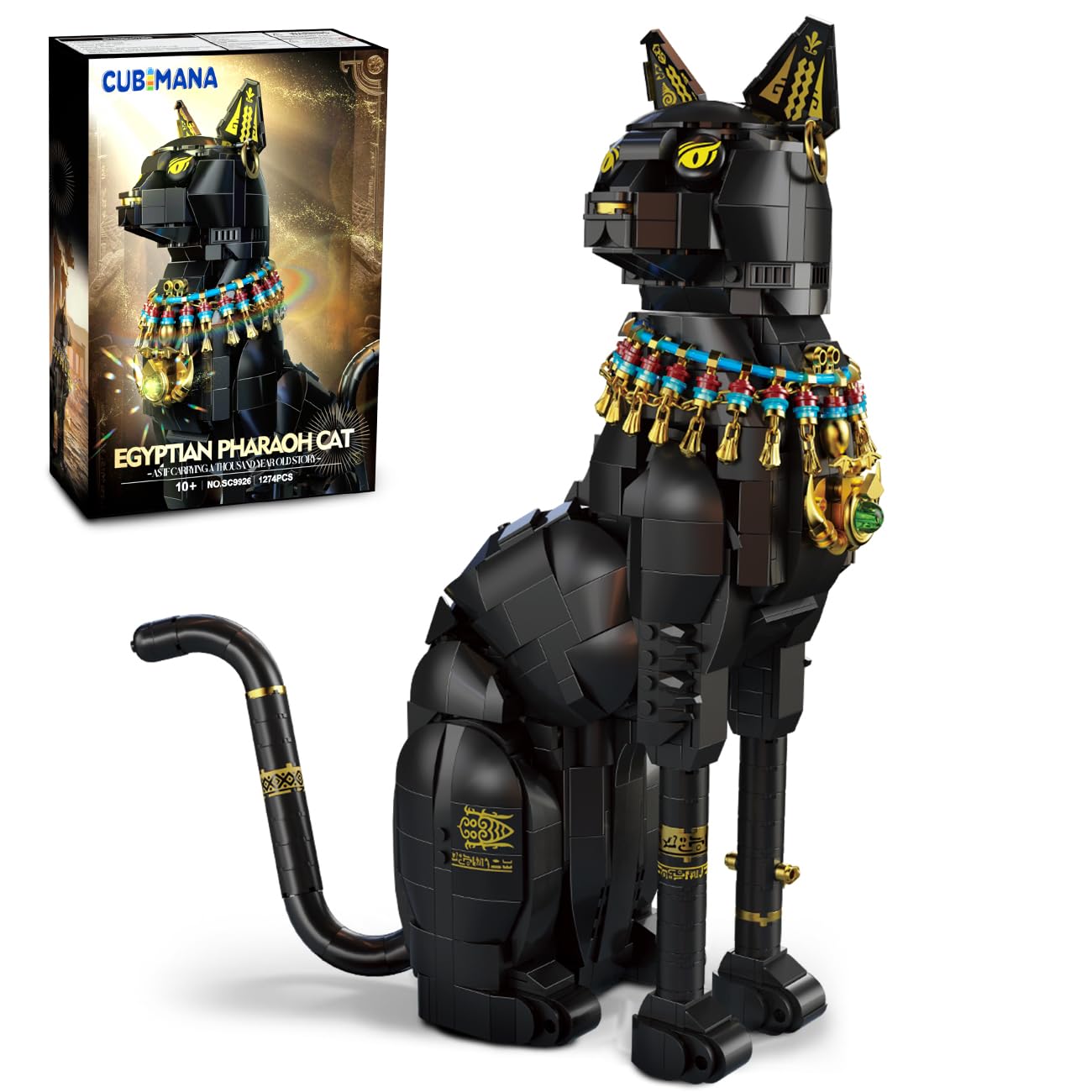 Conjunto De Construção Cubimana Egyptian Pharaoh Cat 1274pcs Por Mais De 10 Anos