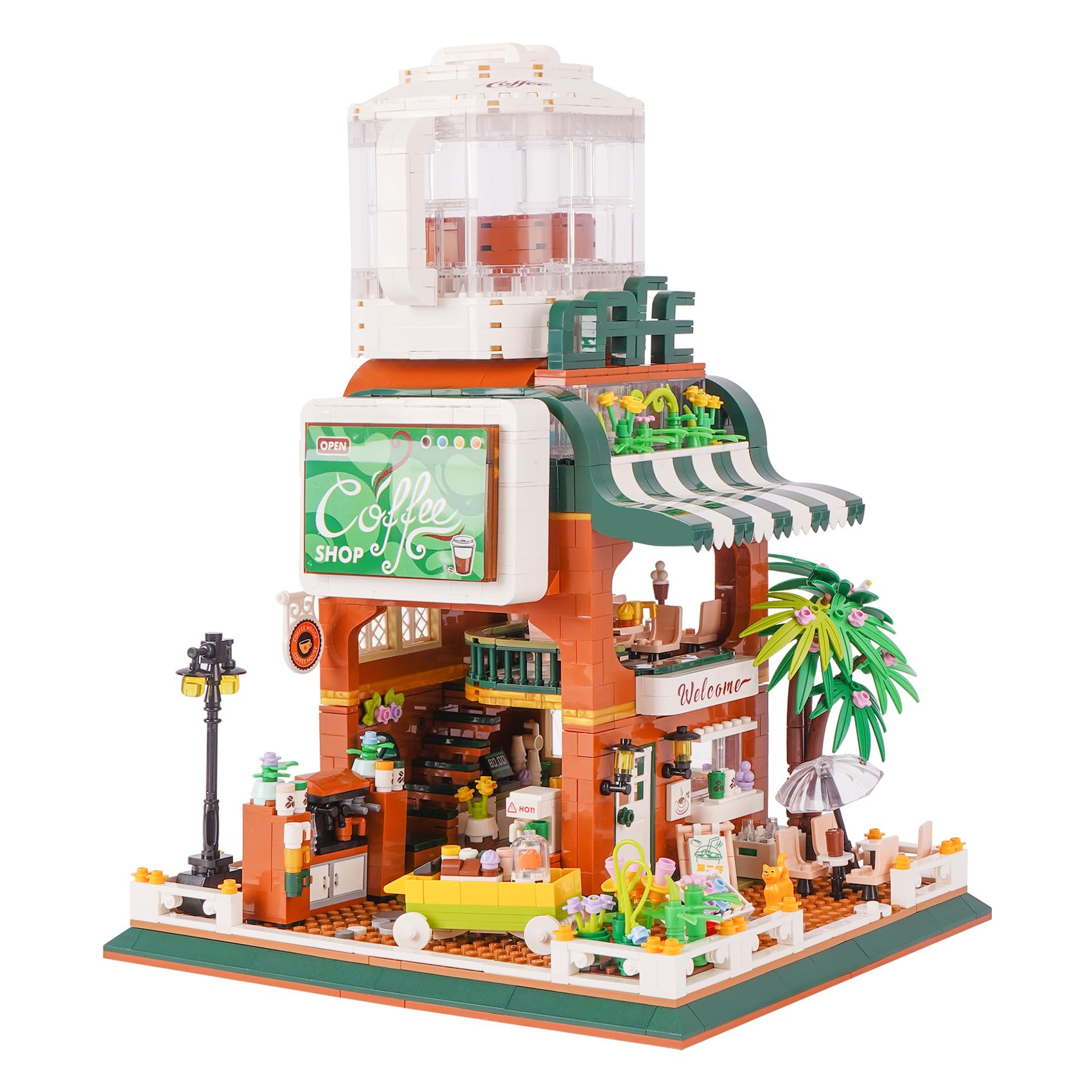 Conjunto De Blocos De Construção Geniteen City Cafe Shop Com 1951 Peças