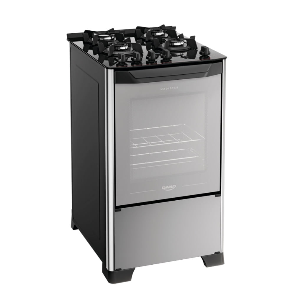 Fogão 4 Bocas Dako Magister Style Com Frente De Vidro Espelhado
