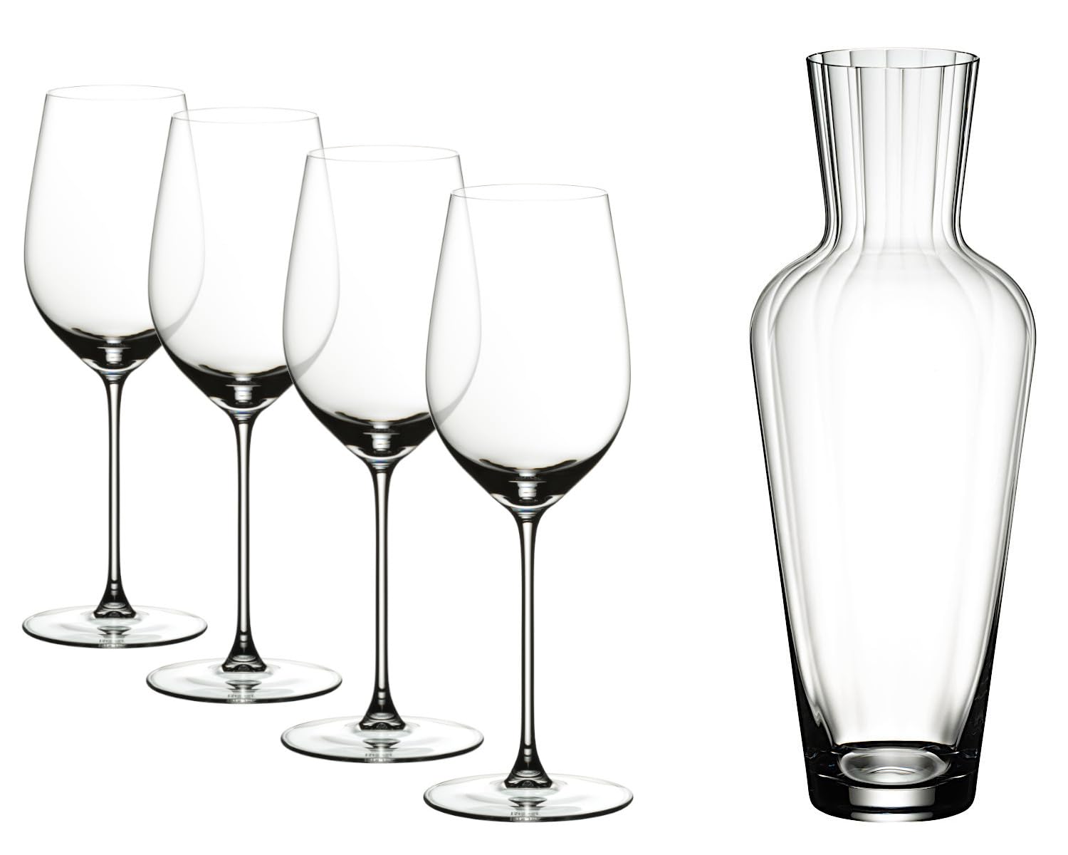 Conjunto De Copos Riedel Veritas Riesling E Zinfandel (pacote Com 4) Com Decantador