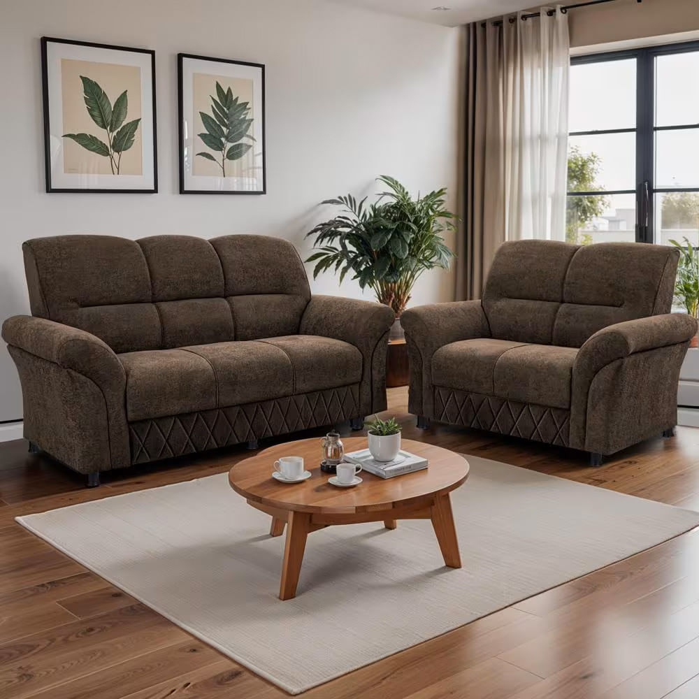 Sofá De 3 E 2 Lugares Mourato Com 187cm E 140cm De Larguras E Revestidos Em Bouclé Cama Inbox