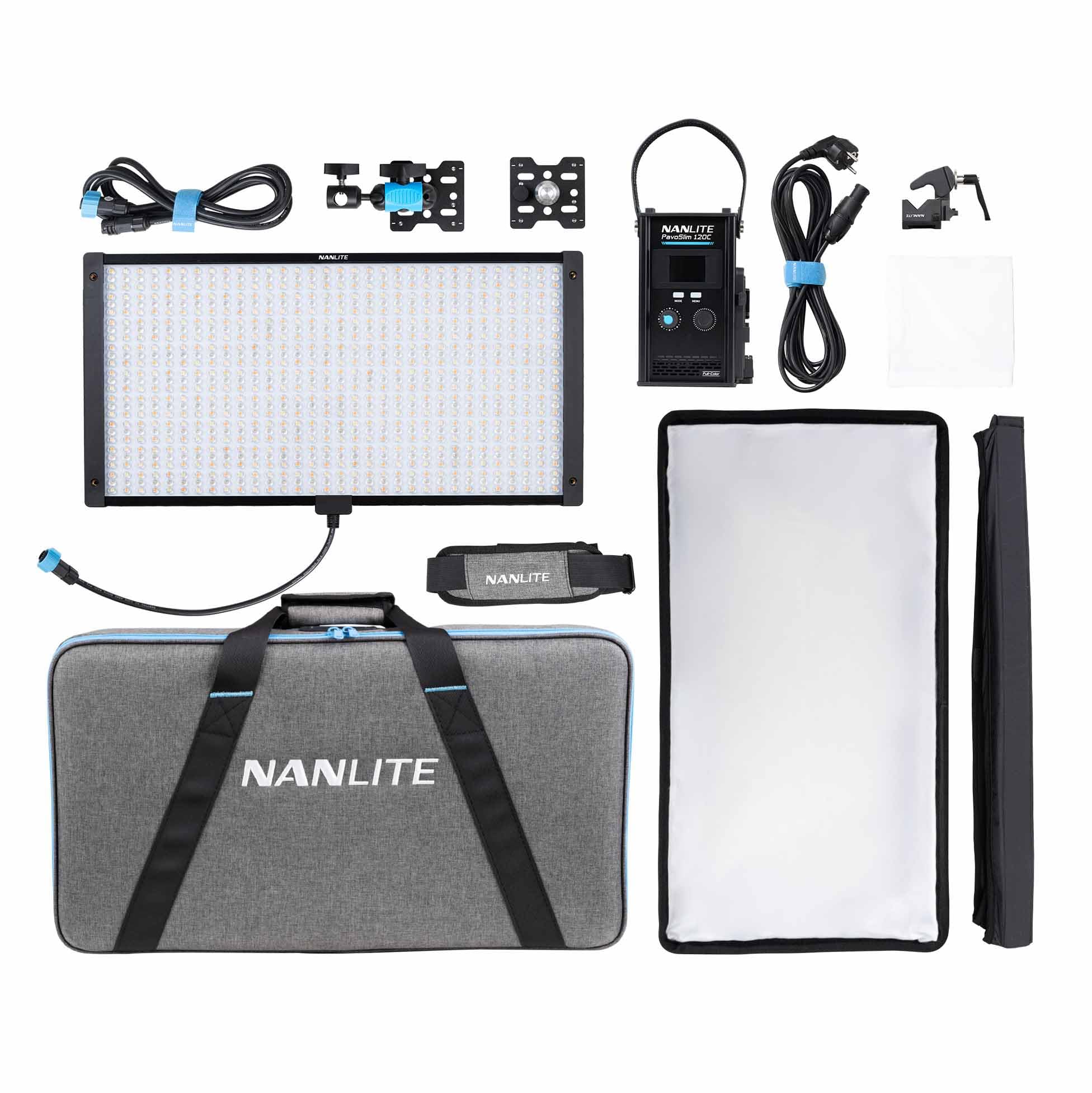 Painel De Luz Led Nanlite Pavoslim 120c Com Softbox E Eggcrate