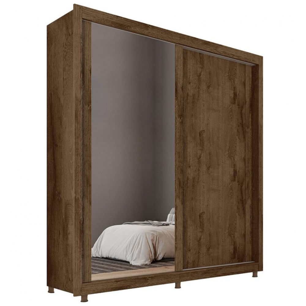 Guarda Roupa Solteiro Hamburgo 180cm 2 Portas 4 Gavetas E Espelho Mademarques