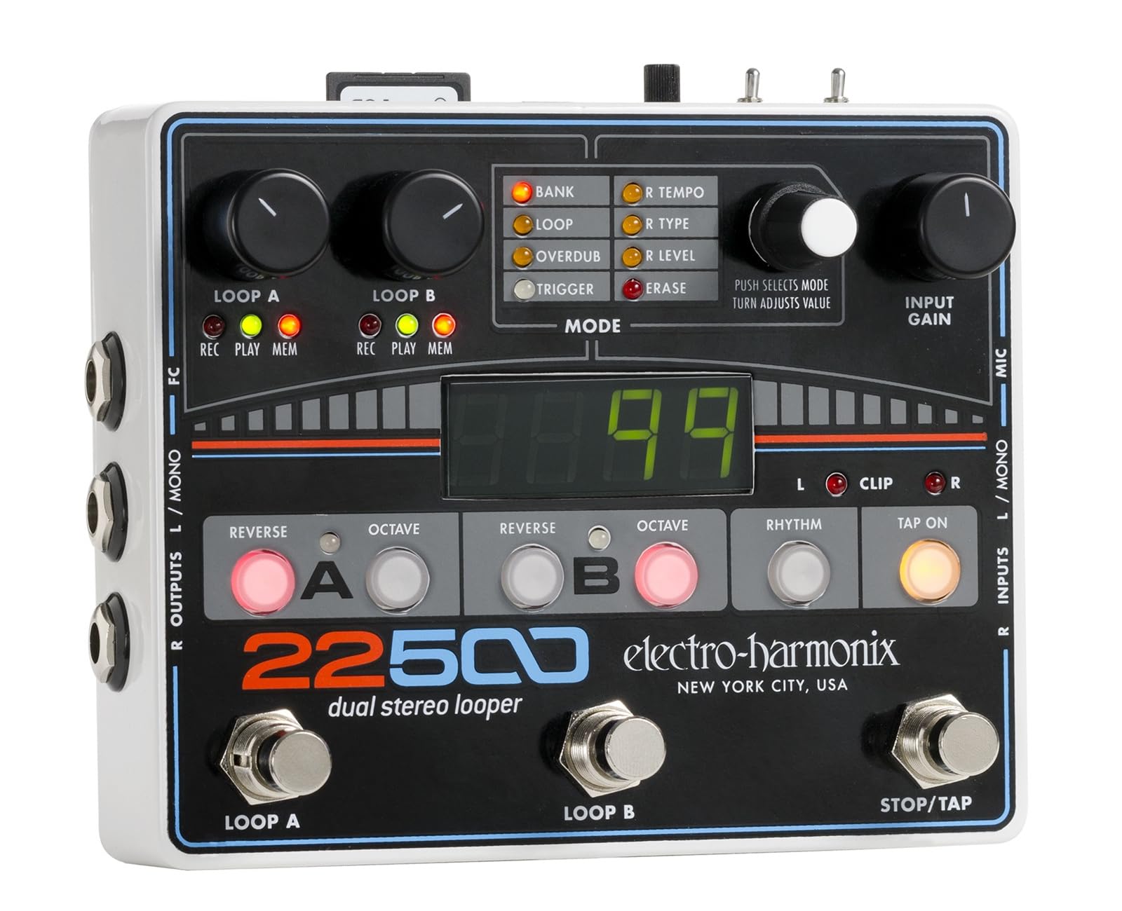 Looper Estéreo Duplo Electro-harmonix 22500 Com 16 Loops De Bateria