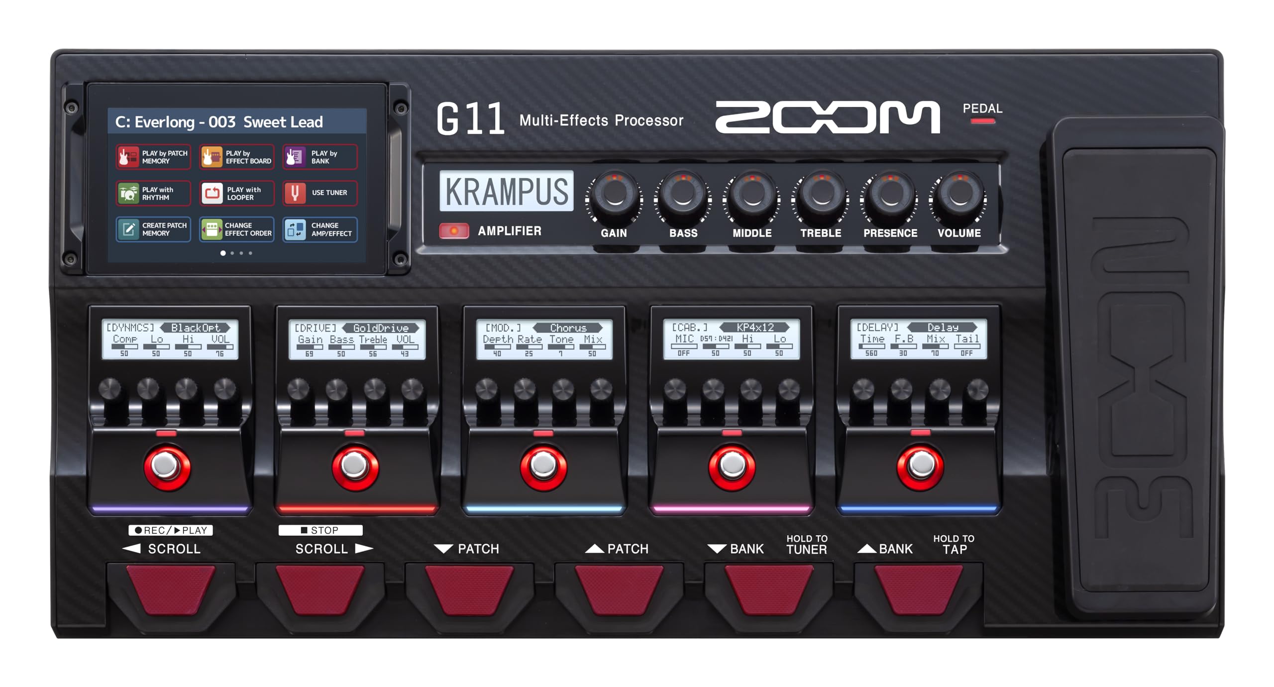 Processador Multiefeitos De Guitarra Zoom G11 Com Pedal De Expressão