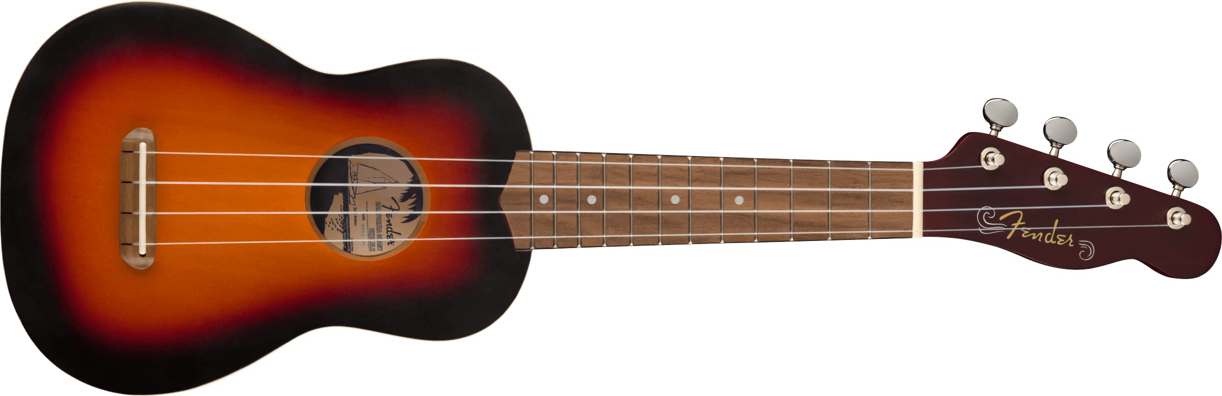Ukulele Soprano Fender Venice, Walnut Fingerboard, Sunburst