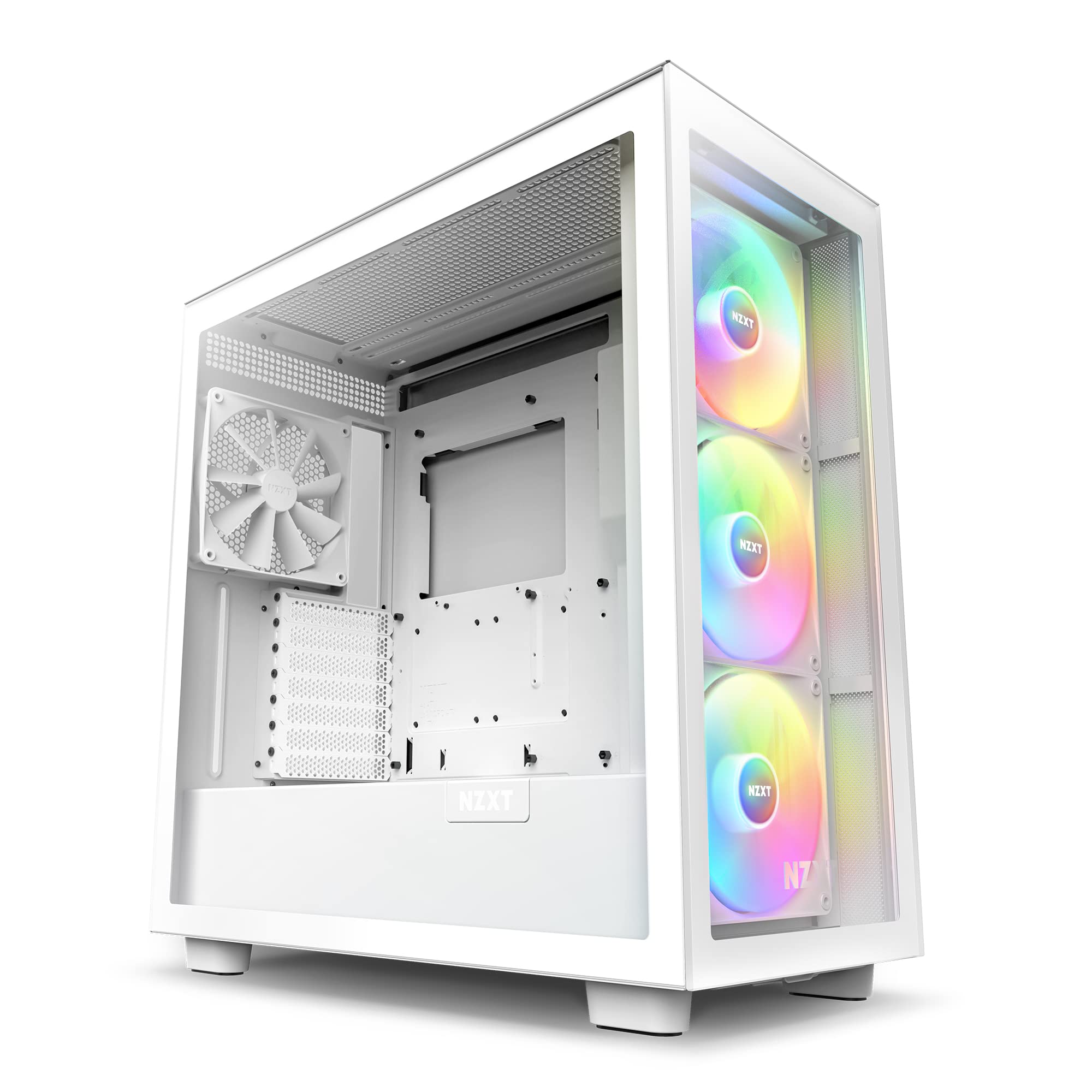 Capa Para Jogos Para Pc Nzxt H7 Elite Atx Mid Tower Com Ventiladores Rgb Branca