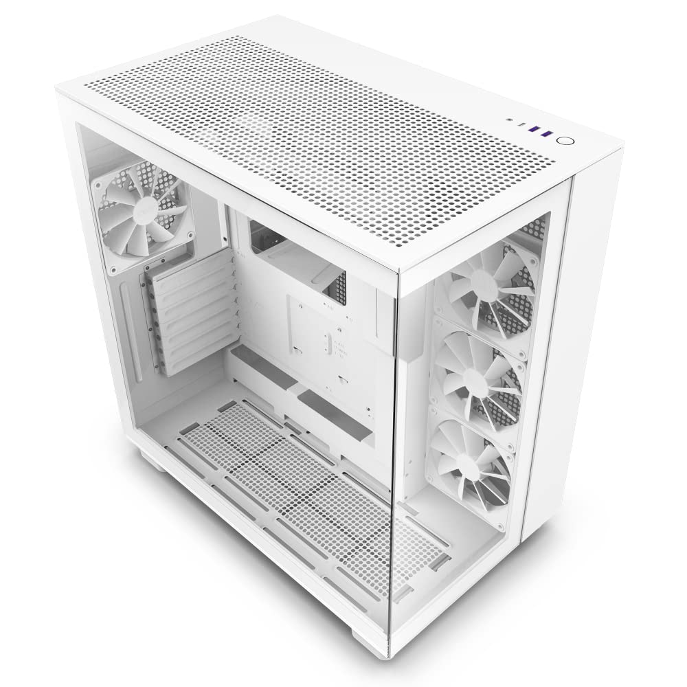 Capa Para Jogos Para Pc Nzxt H9 Flow Atx Mid-tower Branca De Câmara Dupla