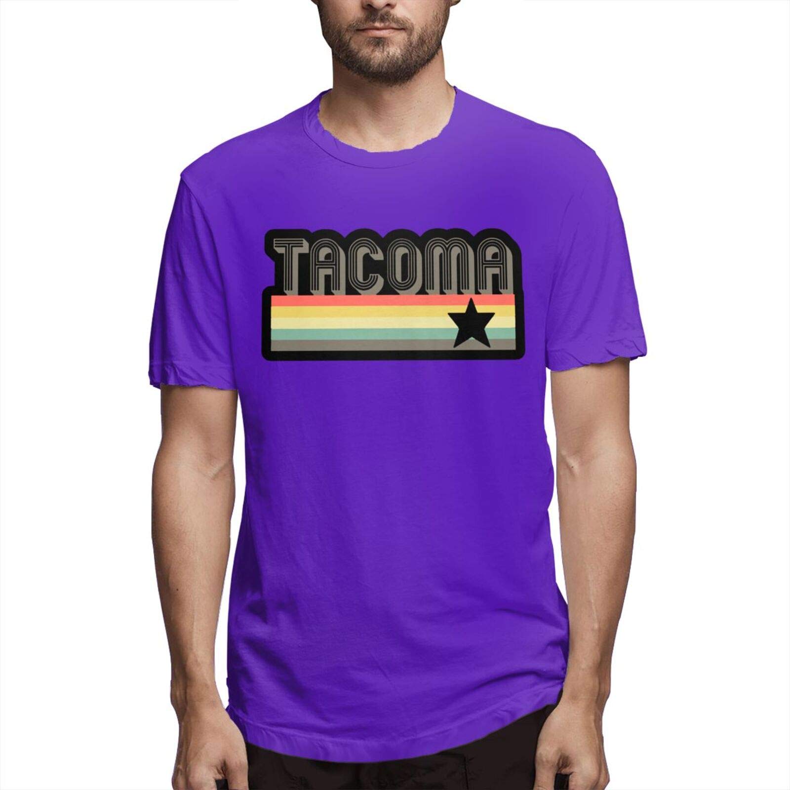 Camiseta Disney Tacoma City Retro 70s Washington1 Para Homem