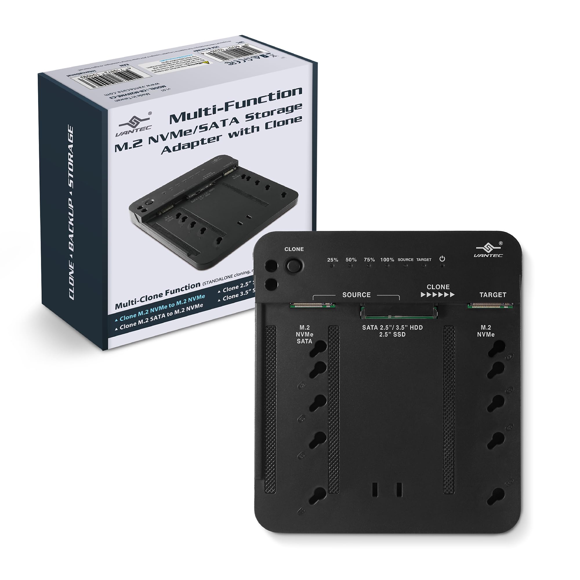 Adaptador De Armazenamento Vantec Multi-function M.2 Nvme/sata Cb-m2nvme-c3
