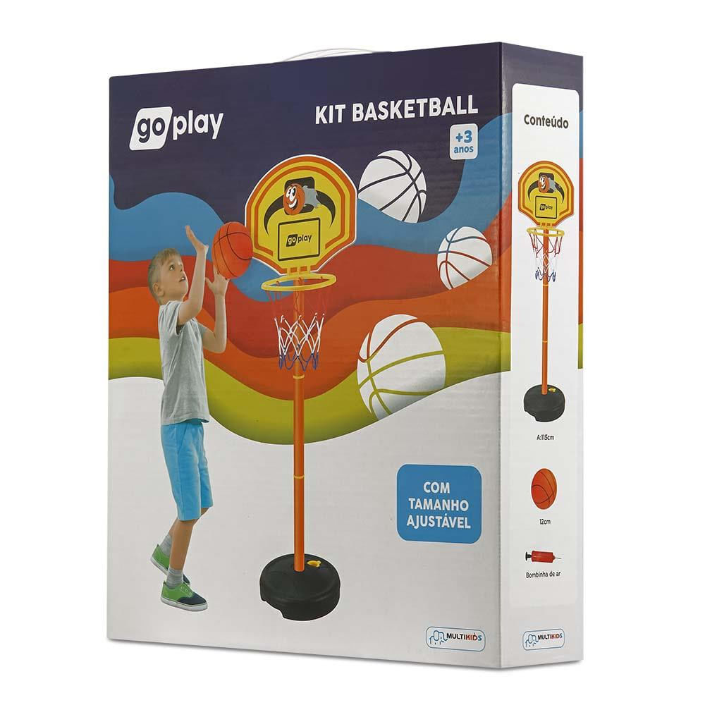Go Play Kit Basketball C/ Pedestal Ajustavel, Bola E Bomba +3 Anos- Br951