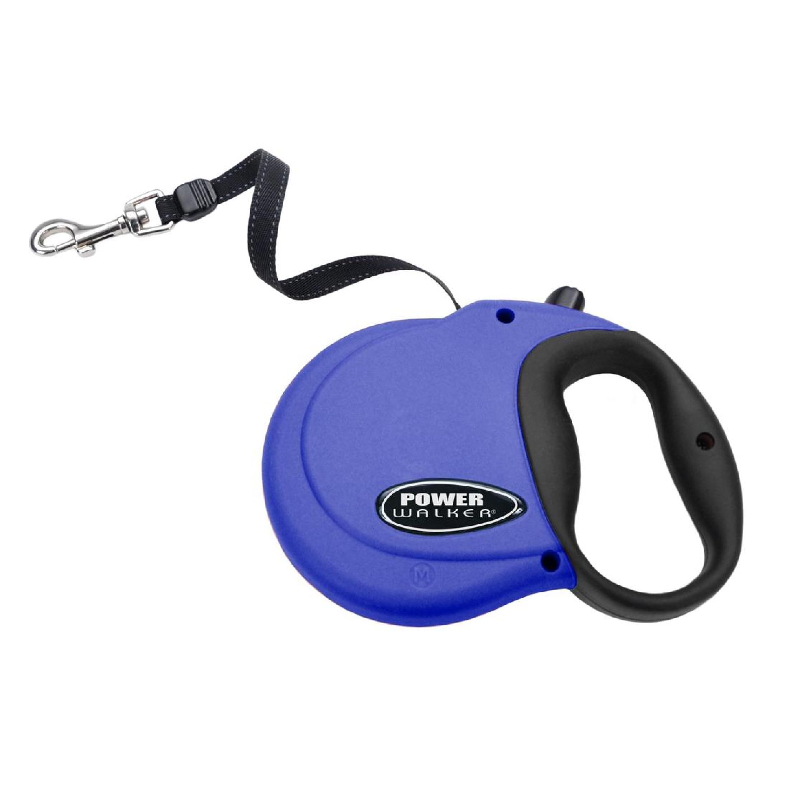 Coleira Retrátil Para Cães Coastal Pet Power Walker Azul Reflexivo