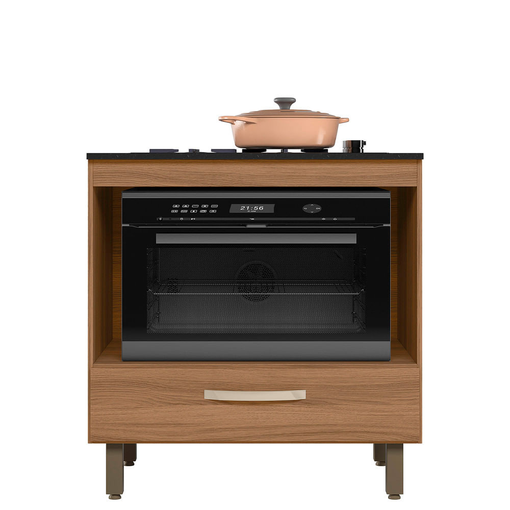 Balcão Para Cooktop 4 Ou 5 Bocas E Forno Com 1 Gaveta Ipe Nicioli