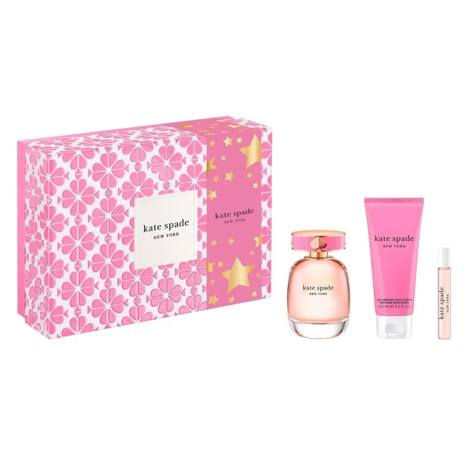 Conjunto De 3 Peças Perfume Kate Spade Spray Edp De 100 Ml Para Mulheres