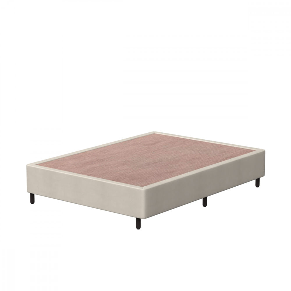 Base Cama Box Casal 138x188x26 Sued Marfim Probel