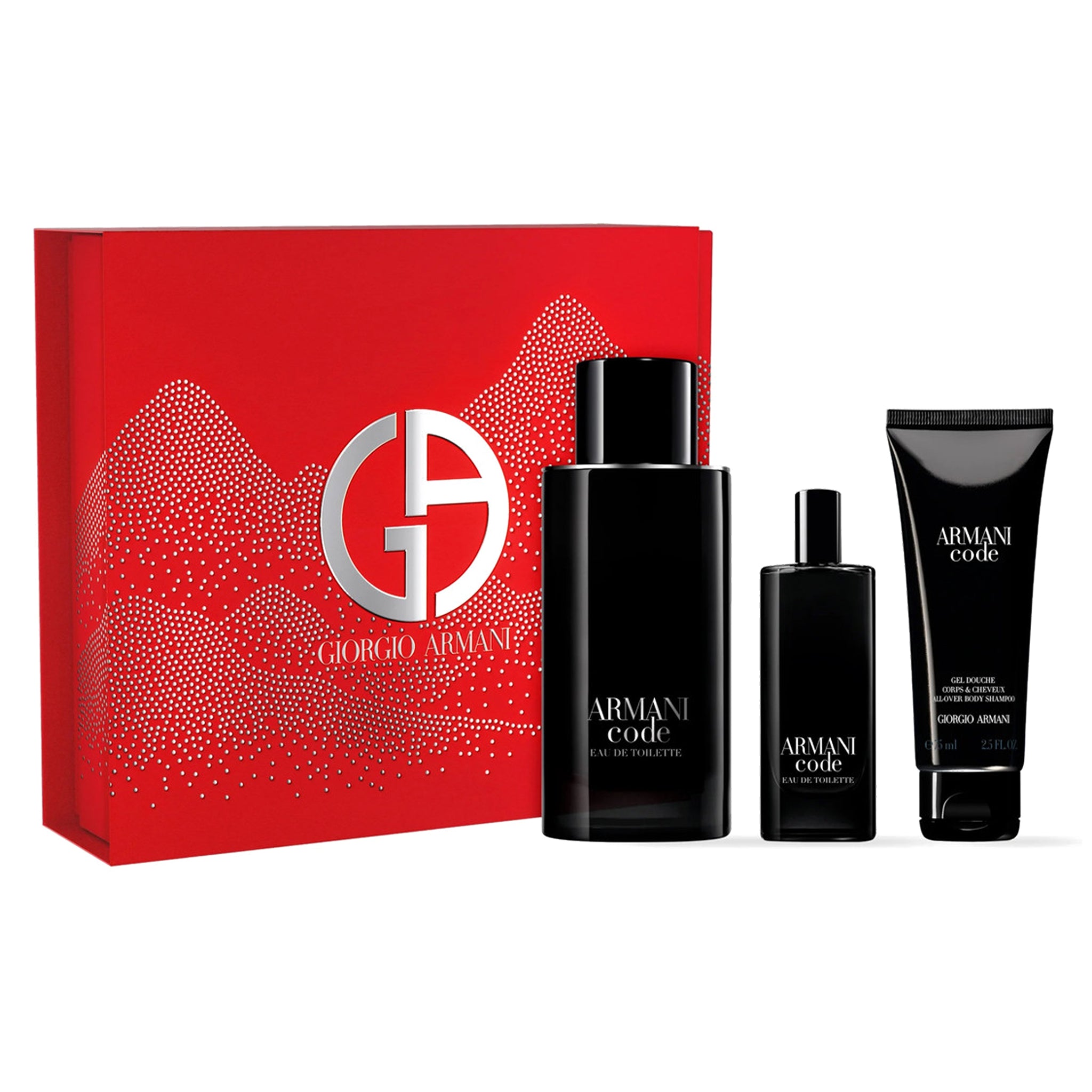 Conjunto De 3 Peças De Perfume Giorgio Armani Armani Code Edt 125 Ml Para Homens