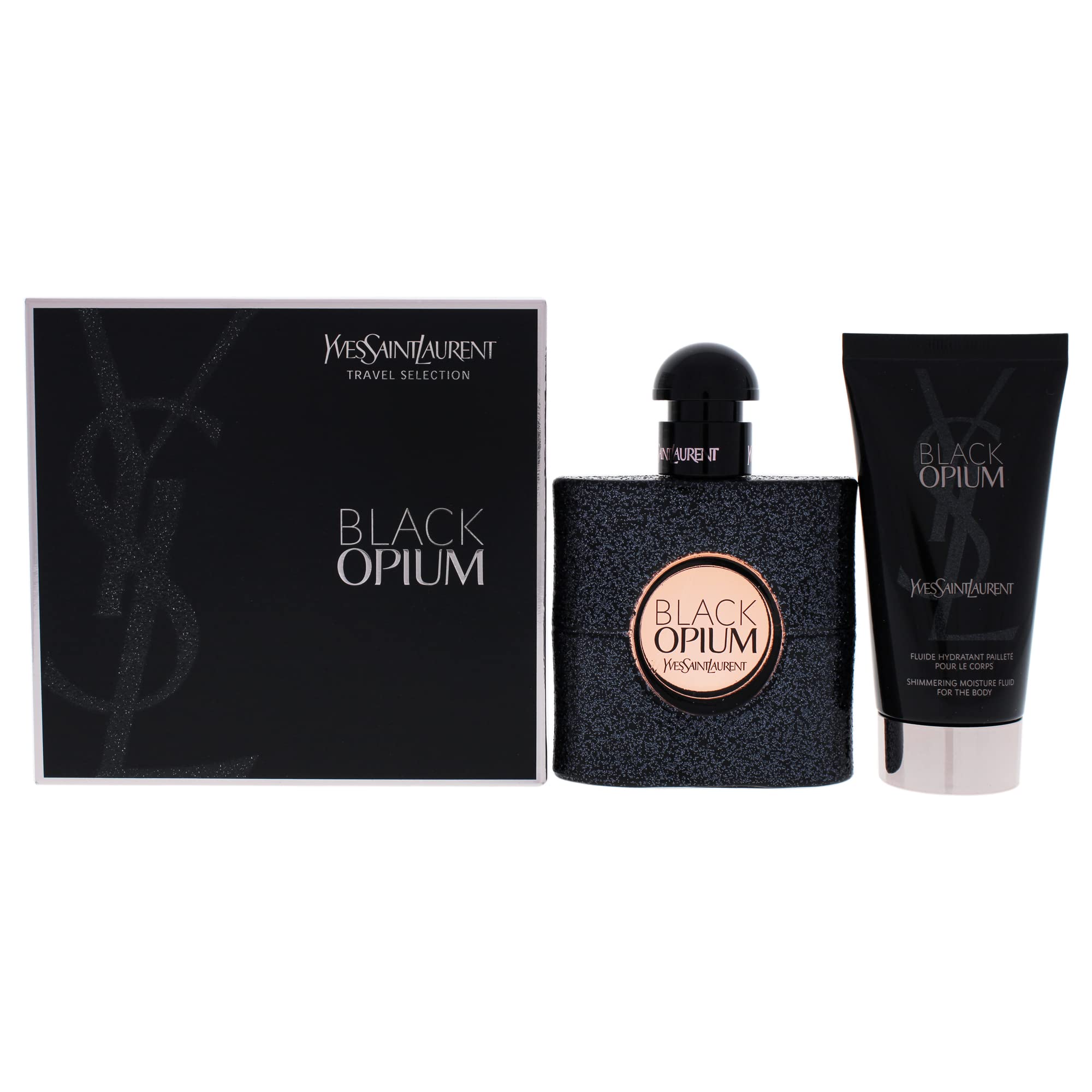 Black Opium Set-eau De Parfum Spray 1.6 Oz &amp; Corpo Cintilante
