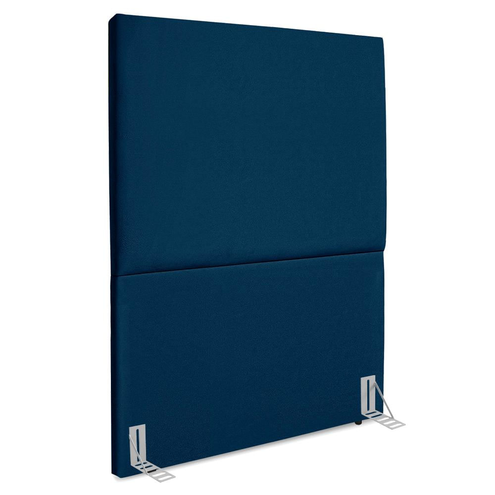 Cabeceira Solteiro 100 Cm Com Frame Luna Suede Azul Marinho Artte
