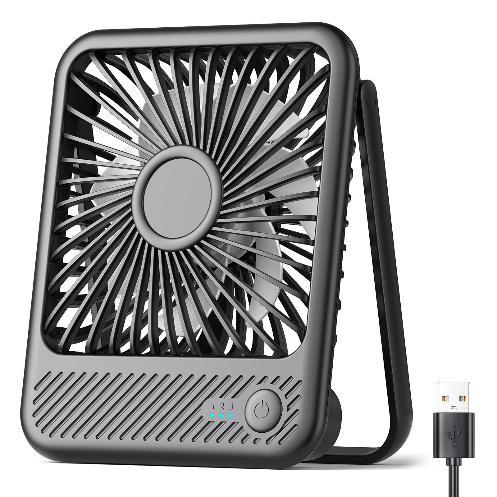 Ventilador De Mesa Usb Koonie Strong Wind Ultra Quiet, 3 Velocidades, 5 Polegadas