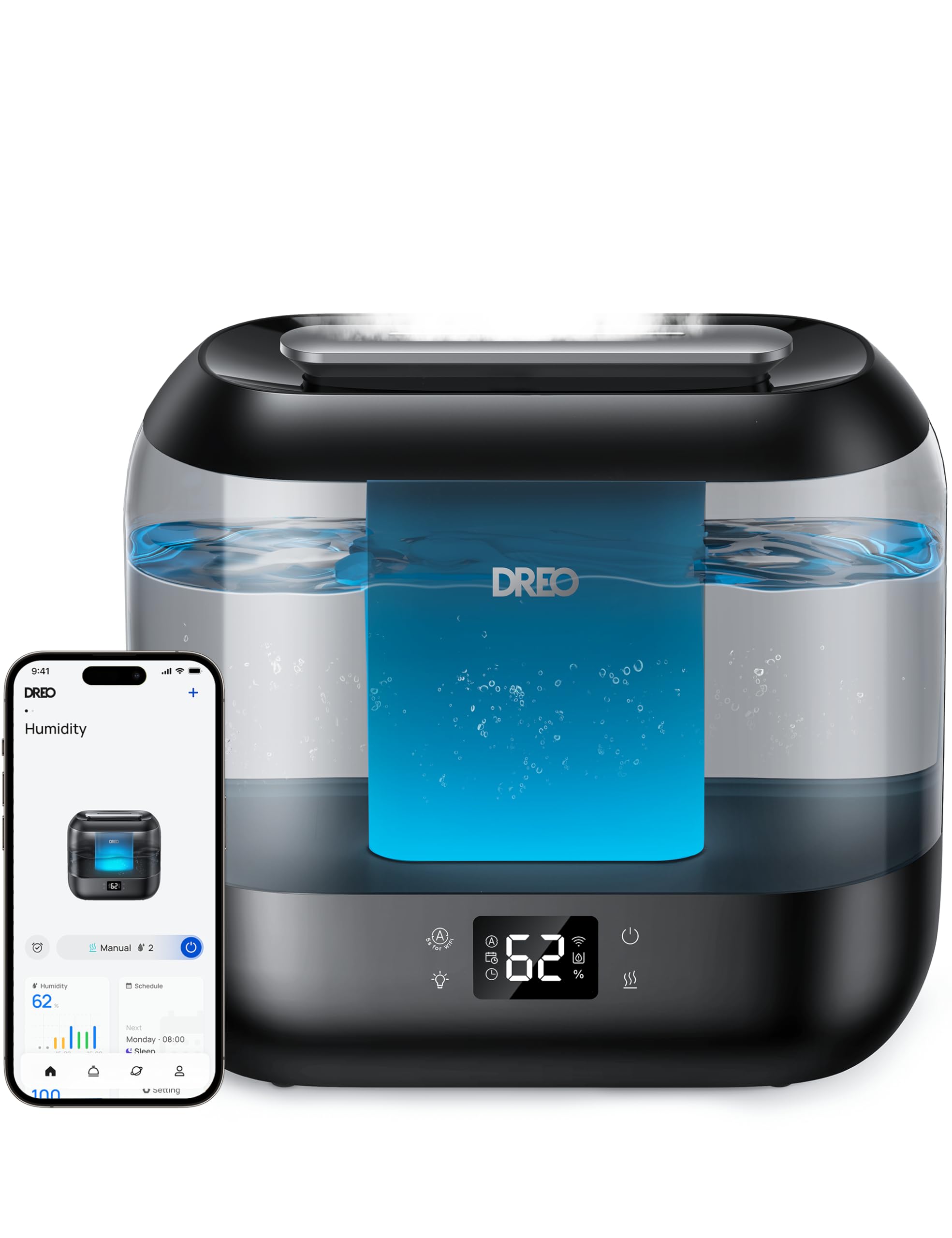 Umidificador Dreo Smart Top Fill 4l Cool Mist 32h Runtime