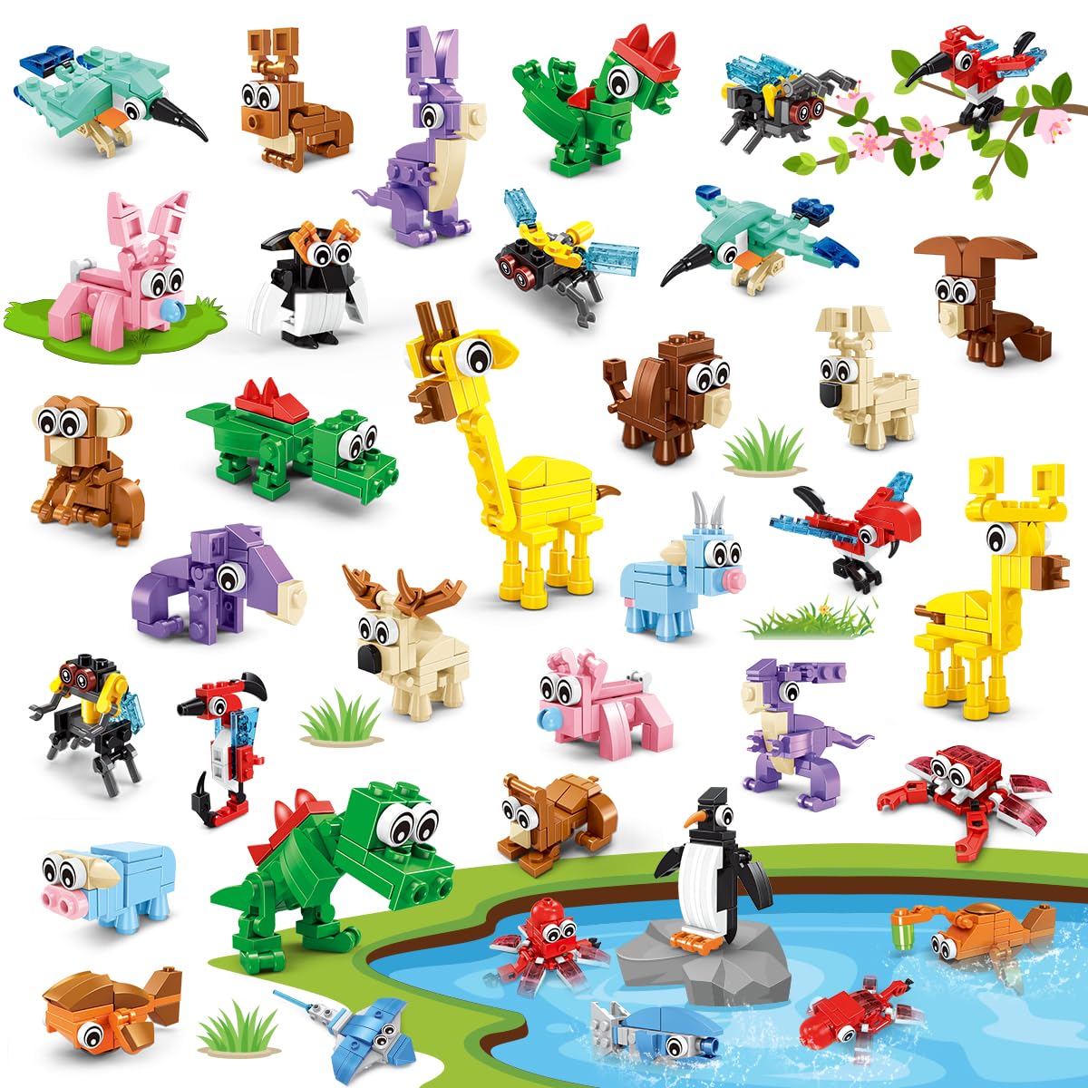 Conjunto De Brinquedos Building Block Insoon Animal Party Favors, 810 Unidades