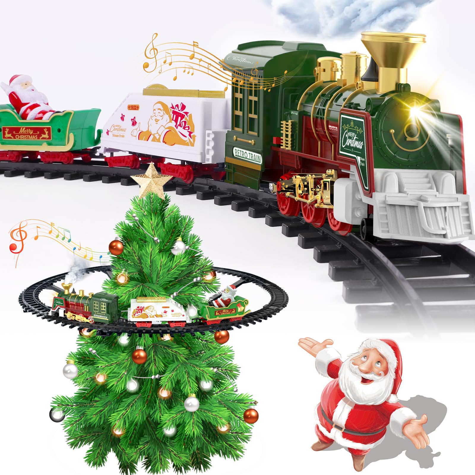 Conjunto De Trem De Natal Terramus Com Smoke Light &amp; Sound Kids 3-12y
