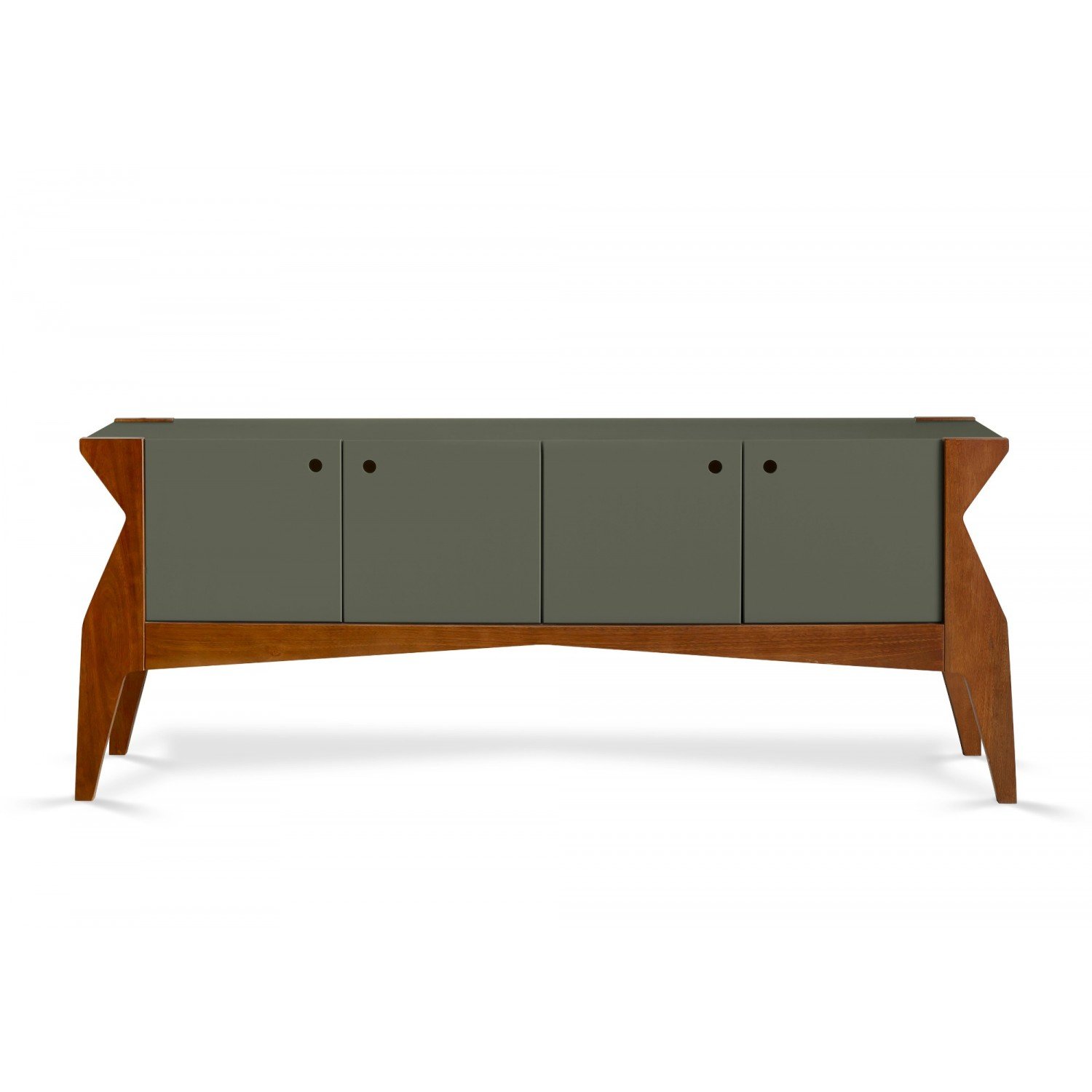 Buffet 4 Portas Retrô Brasa Maxima Cacau/Cinza