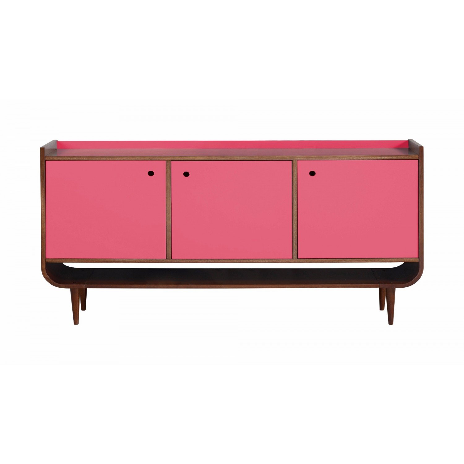 Buffet 3 Portas Retrô Dylan Maxima Cacau/Rosa