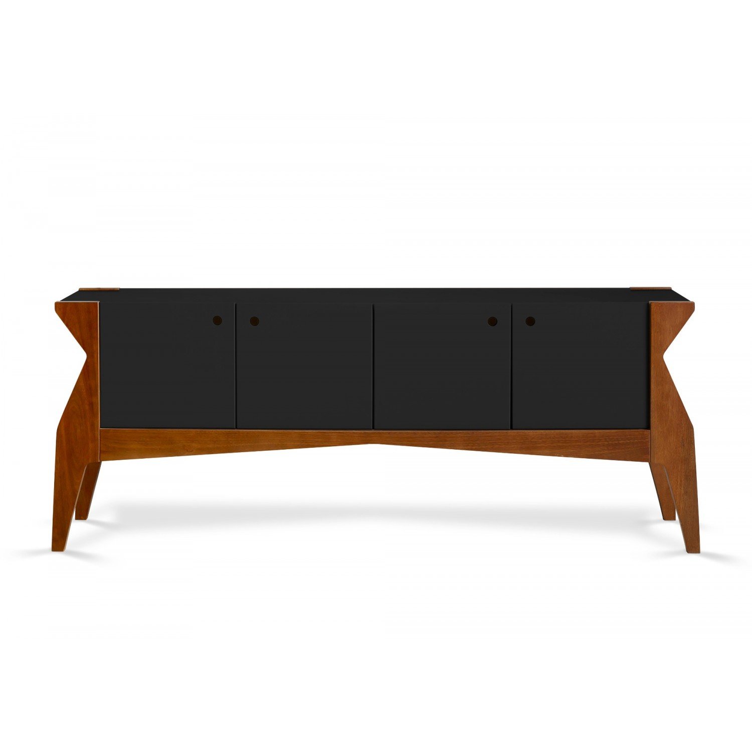 Buffet 4 Portas Retrô Brasa Maxima Cacau/Preto