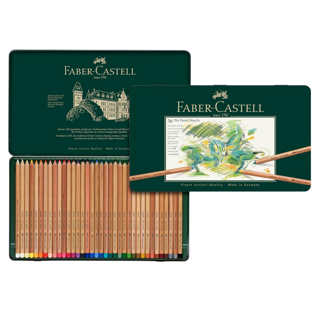 Lápis Pastel Faber-castel Fc112136 Pitt, Pacote Com 36, Com Lata De Metal