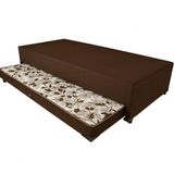 Cama Box Solteiro Com Auxiliar Espuma Semi Ortopédica Suede 88x188 Cor:marrom
