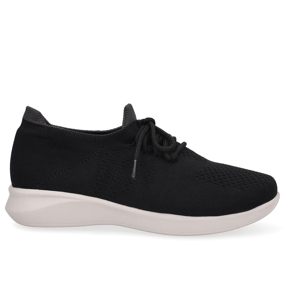 Tenis Usaflex Tricot Cadarço Ref Ud03001 Preto 038