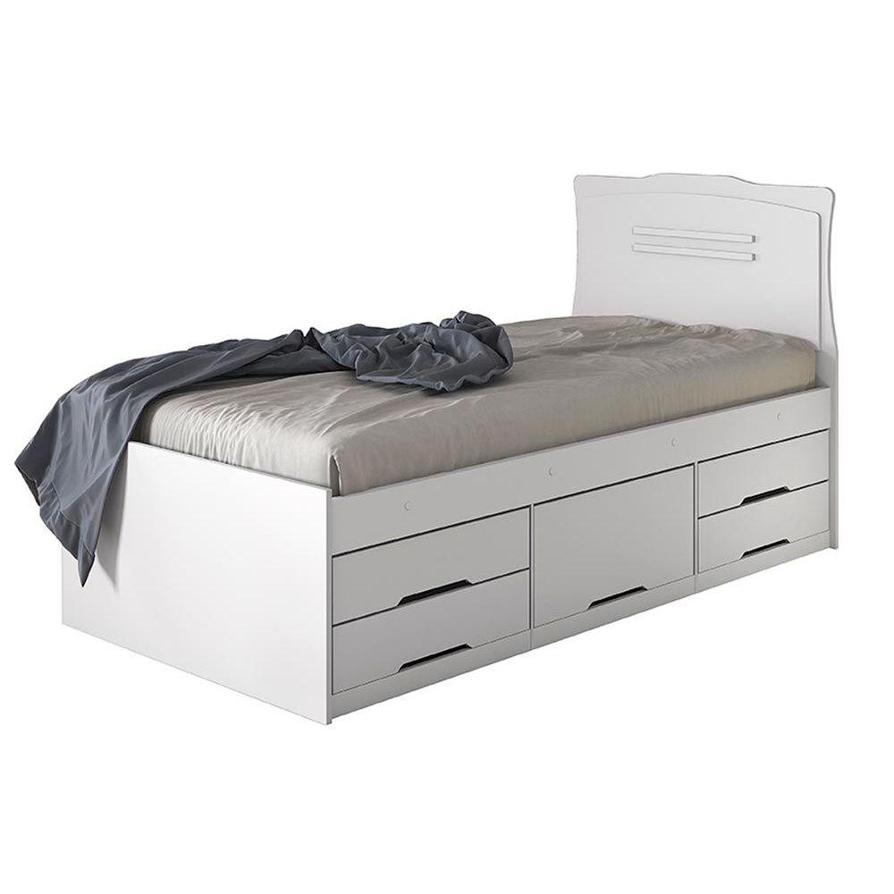 Cama Comoda Solteiro Conquista Julia 5 Gav Branco
