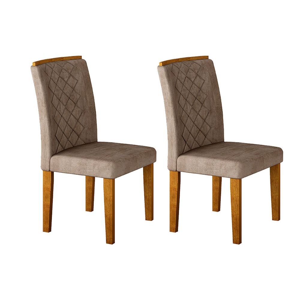 Cadeira Rufato Jade MDF Imbuia 2 Unidades Imbuia/Choco