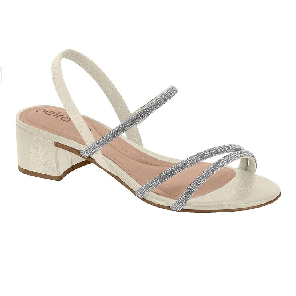 Sandalia Beira Rio Salto Bloco Ref 8345.647.31190 Branco Off 40