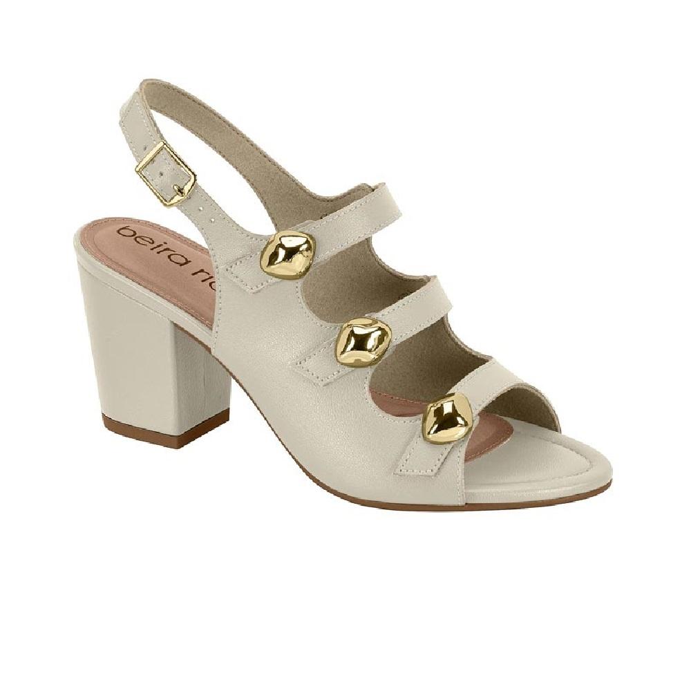 Sandalia Beira Rio Salto Bloco Ref 8280.695.9569 Branco Off 38