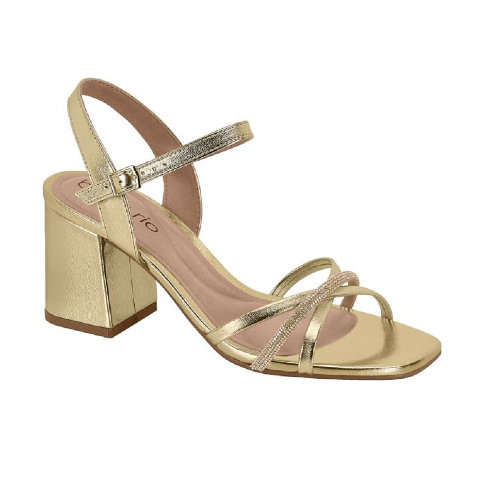 Sandalia Beira Rio Salto Bloco Ref 8436.347.31189 Dourado 40