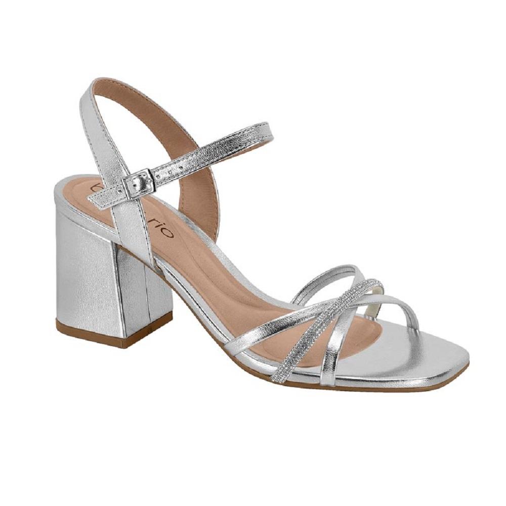 Sandalia Beira Rio Salto Bloco Ref 8436.347.31189 Prata 36