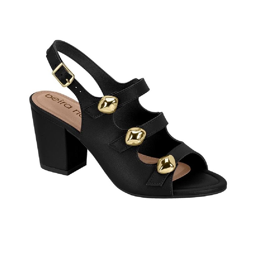 Sandalia Beira Rio Salto Bloco Ref 8280.695.9569 Preto 38