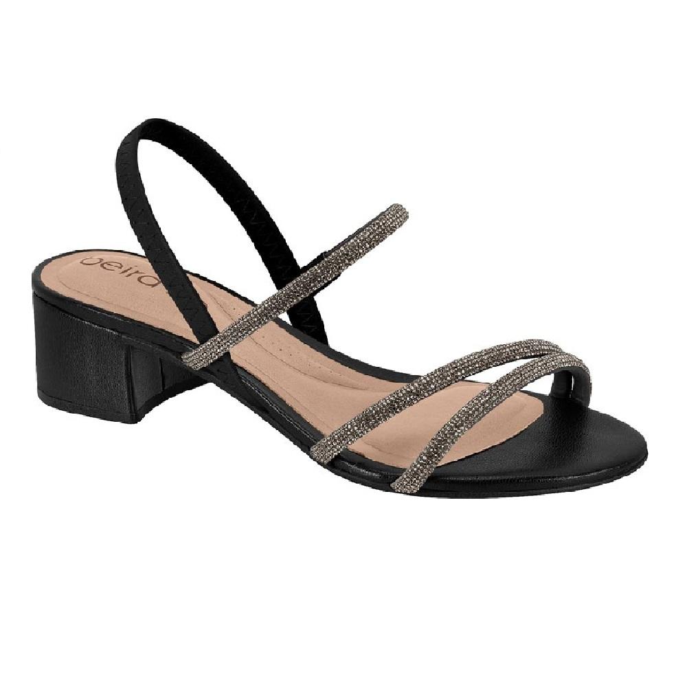 Sandalia Beira Rio Salto Bloco Ref 8345.647.31190 Preto 40