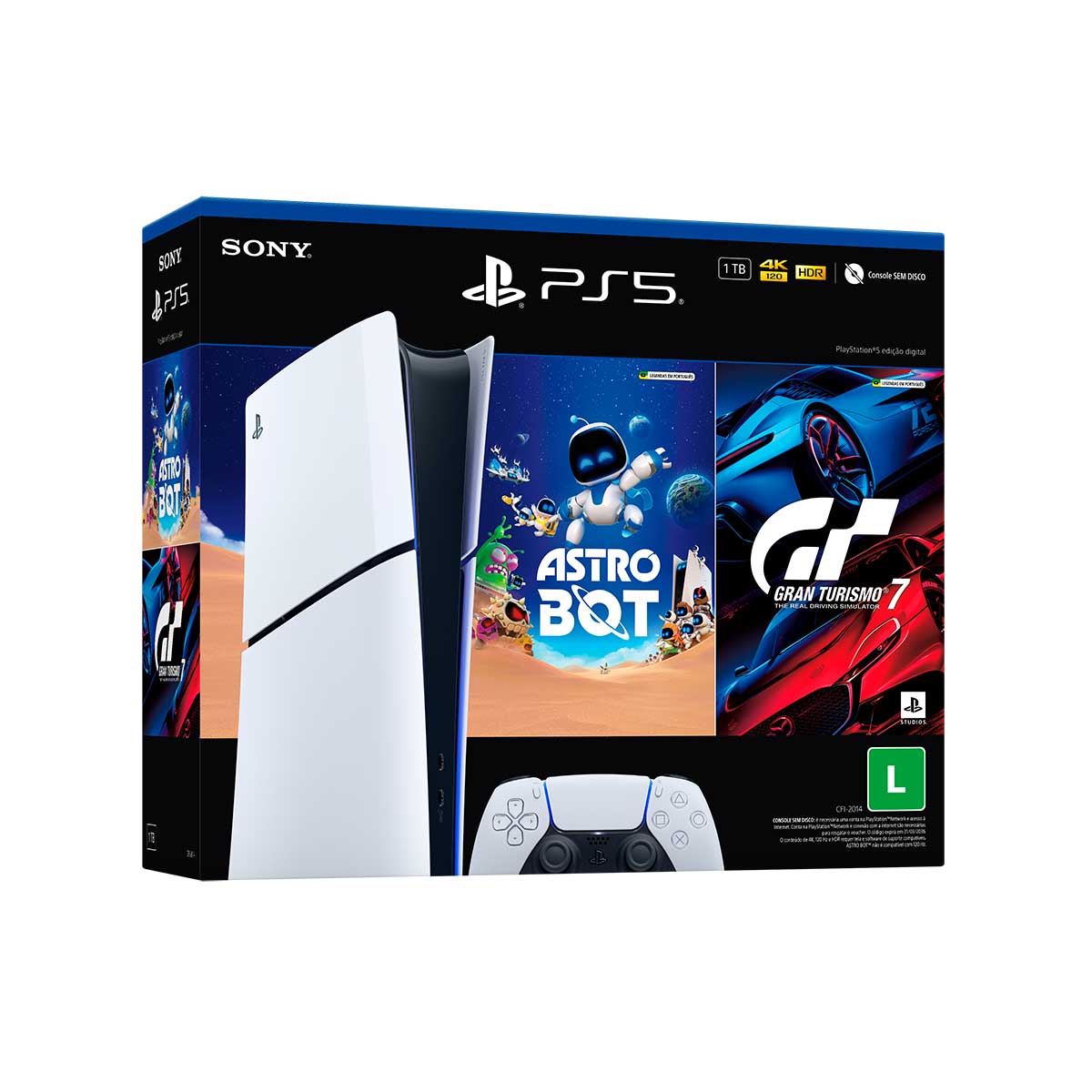 Imagem do produto Console PlayStation 5 Edição Slim Digital 1TB + ASTROBOT e Gran Turismo 7 - Branco em Carrefour