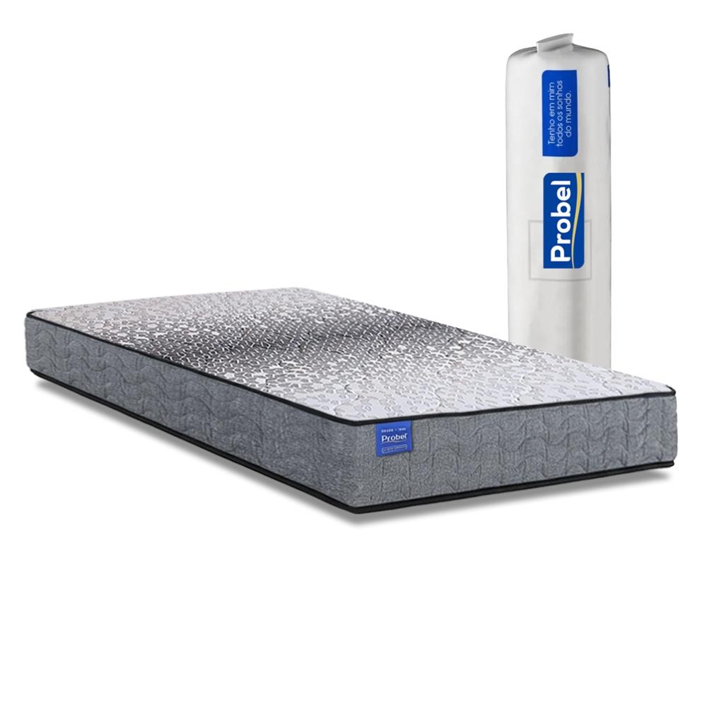 Colchão Solteiro Probel Molas Ensacadas 88x188x26 Day Springs A Vácuo Branco/cinza