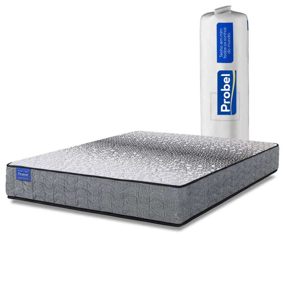 Colchão Casal Probel Molas Ensacadas 138x188x26 Day Springs A Vácuo Branco/cinza