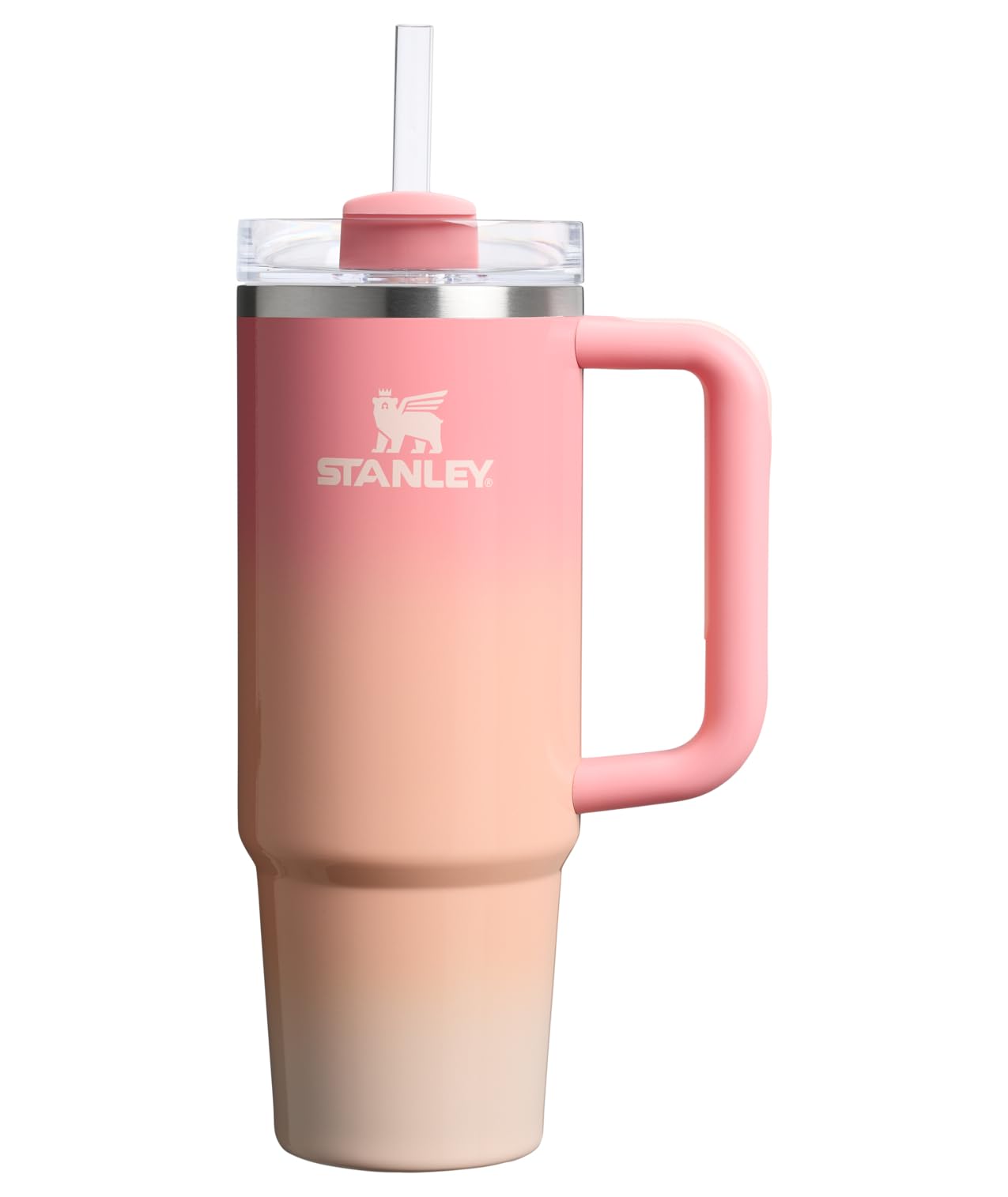 Copo Stanley Quencher H2.0 Com Alça E Canudo 900 Ml Rosa