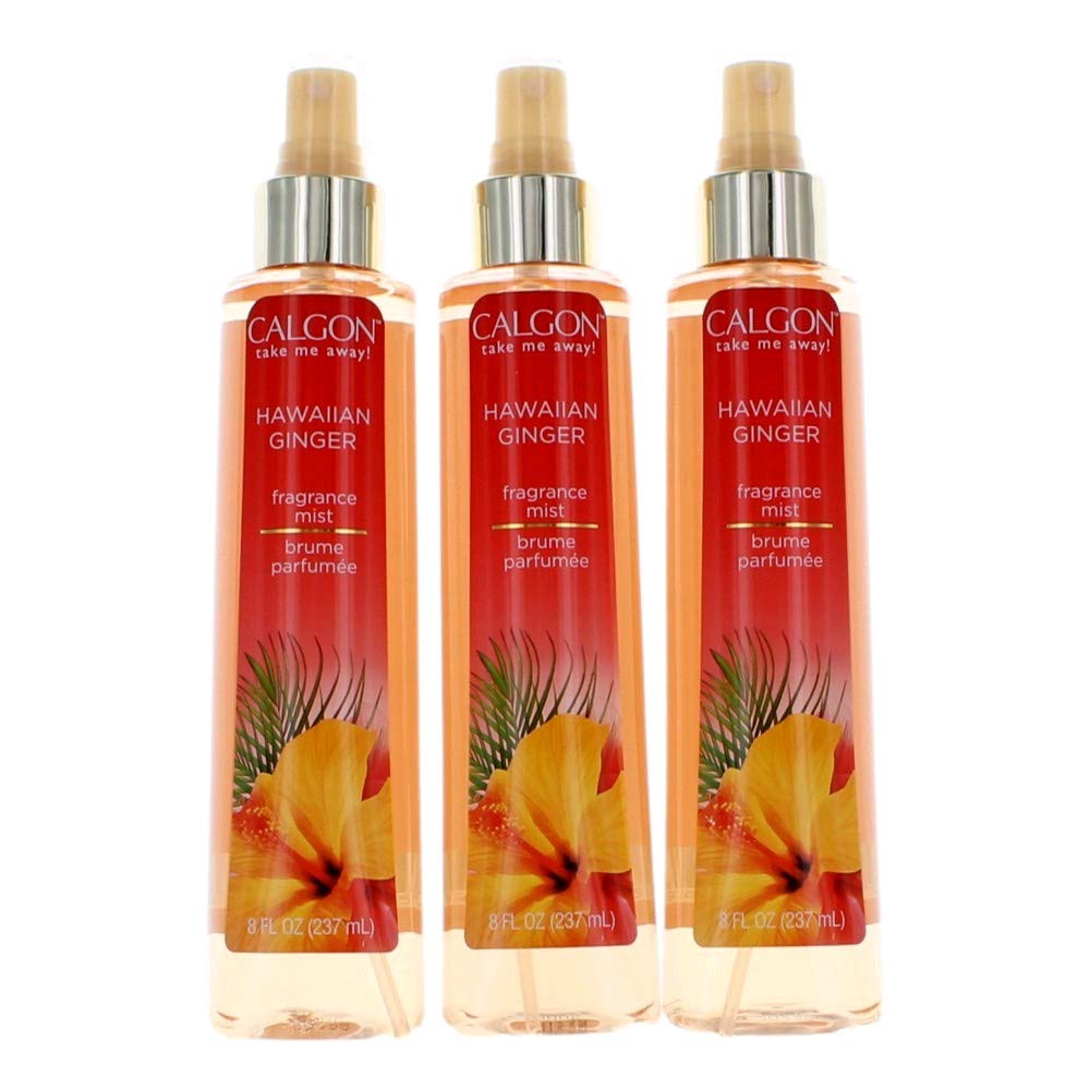 Fragrance Mist Calgon Hawaiian Ginger 240 Ml, Pacote Com 3 Para Mulheres