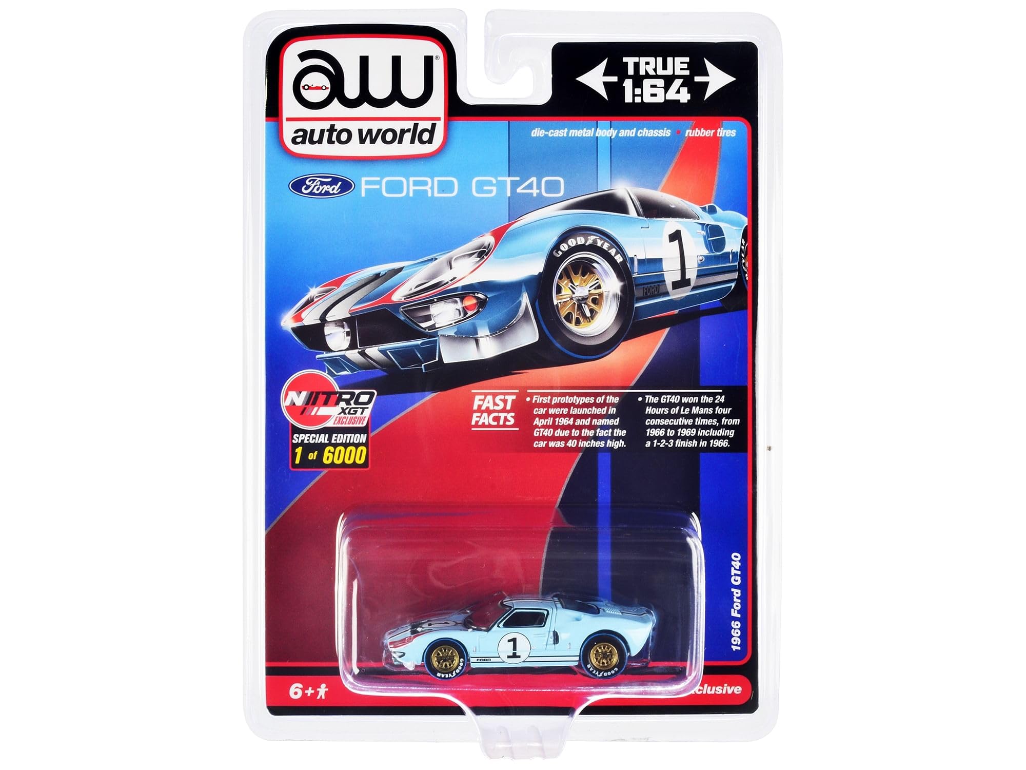 Modelo De Carro Fundido Sob Pressão Aw Auto World 1966 Ford Gt40