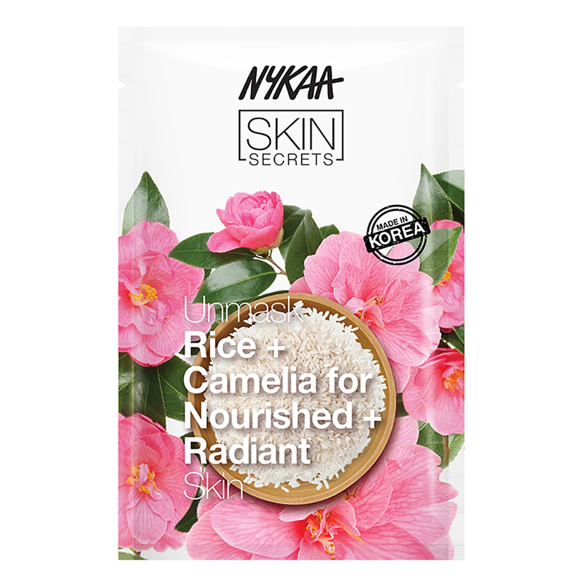 Máscara Facial Em Folha Nykaa Naturals Skin Secrets Rice &amp; Camellia